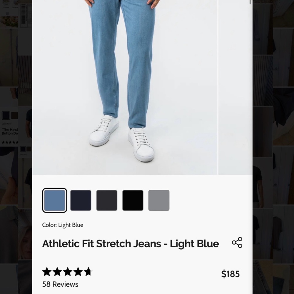 Men's Blue Denim Jeans - Classic Straight Fit